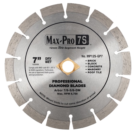 Paragon Diamond Tools 6'' x .090 x 7/8-5/8 Segmented Small Diameter Diamond Blades MP12S-GP6